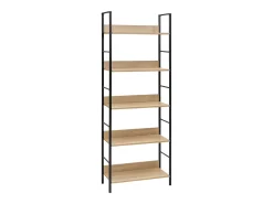 Estantería librería salón 5 estantes roble cambrian negro 60x160x28 cm