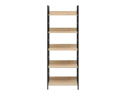 Estantería librería salón 5 estantes roble cambrian negro 60x160x28 cm