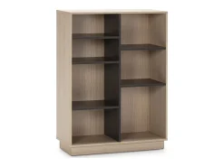Estantería Librería Vigo 110x80 cm, estantería de Oficina, Color Roble y Gris