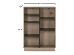 Estantería Librería Vigo 110x80 cm, estantería de Oficina, Color Roble y Gris