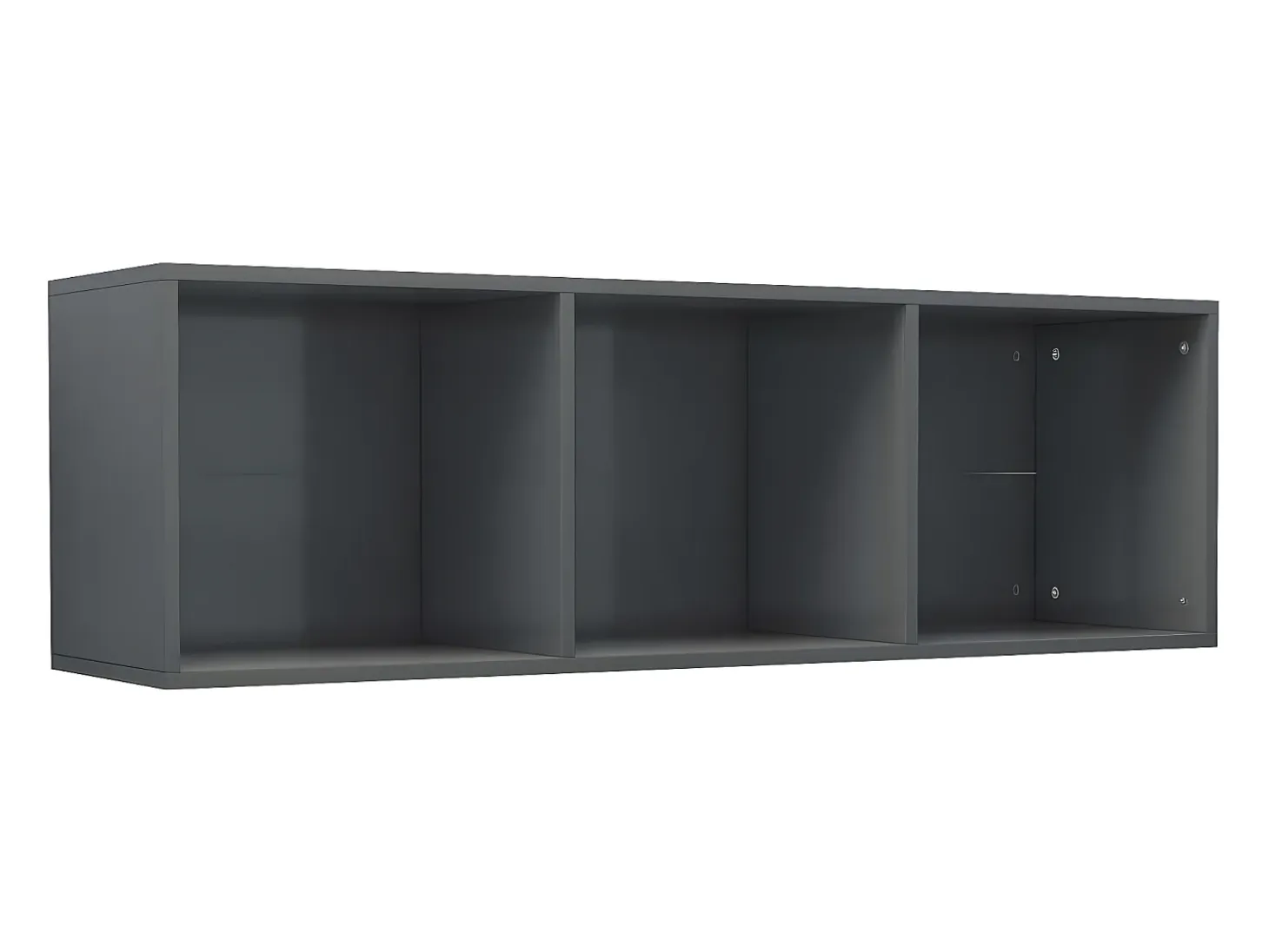 Estantería libros madera contrachapada gris brillo 36x30x114cm