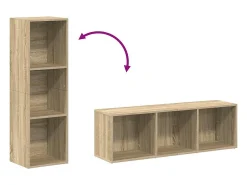 Estantería libros/mueble TV contrachapada roble 36x30x114 cm