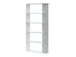 Estantería Loras 5 niveles blanco/cemento 180x90x25 cm - Separador de ambientes