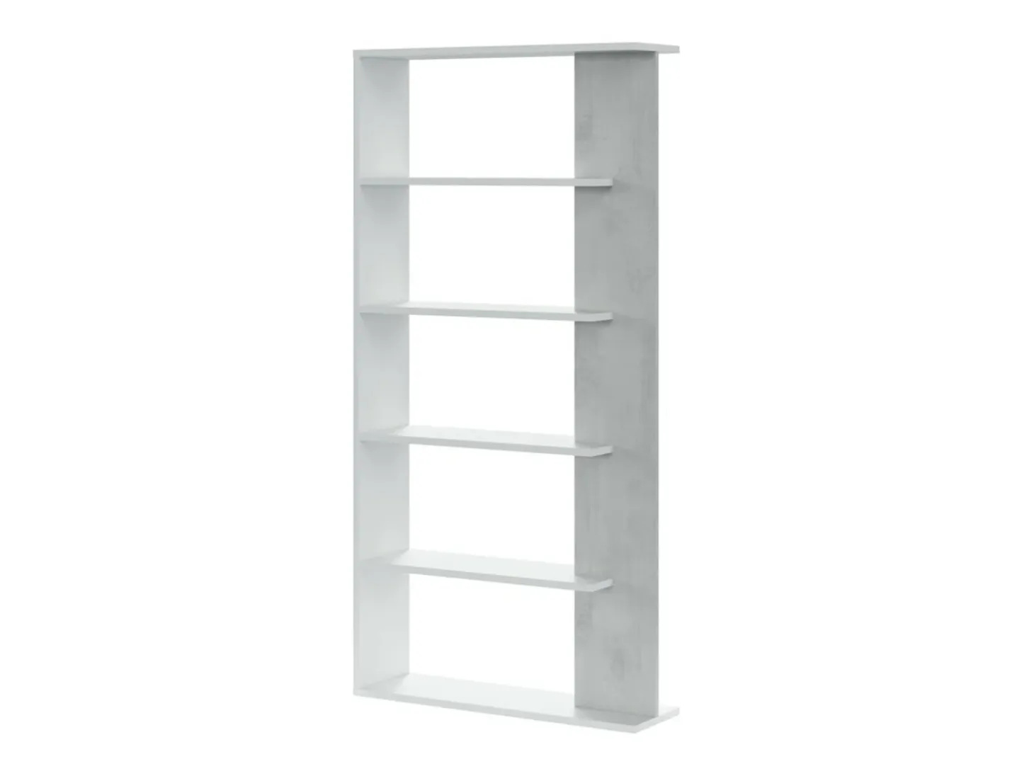 Estantería Loras 5 niveles blanco/cemento 180x90x25 cm - Separador de ambientes