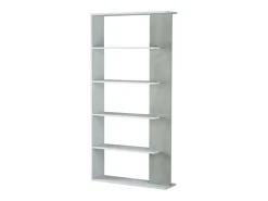 Estantería Loras 5 niveles blanco/cemento 180x90x25 cm - Separador de ambientes