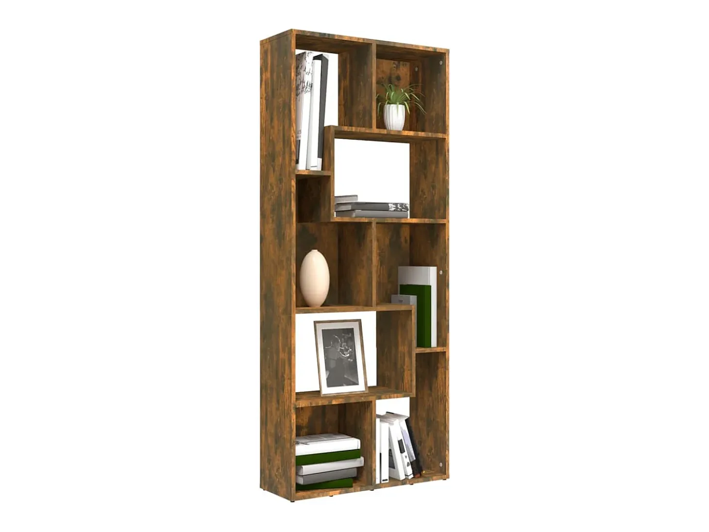 Estantería madera contrachapada color roble ahumado 67x24x161cm