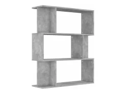 Estantería madera contrachapada gris hormigón 80x24x96cm