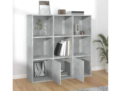 Estantería madera contrachapada gris hormigón 98x30x98 cm