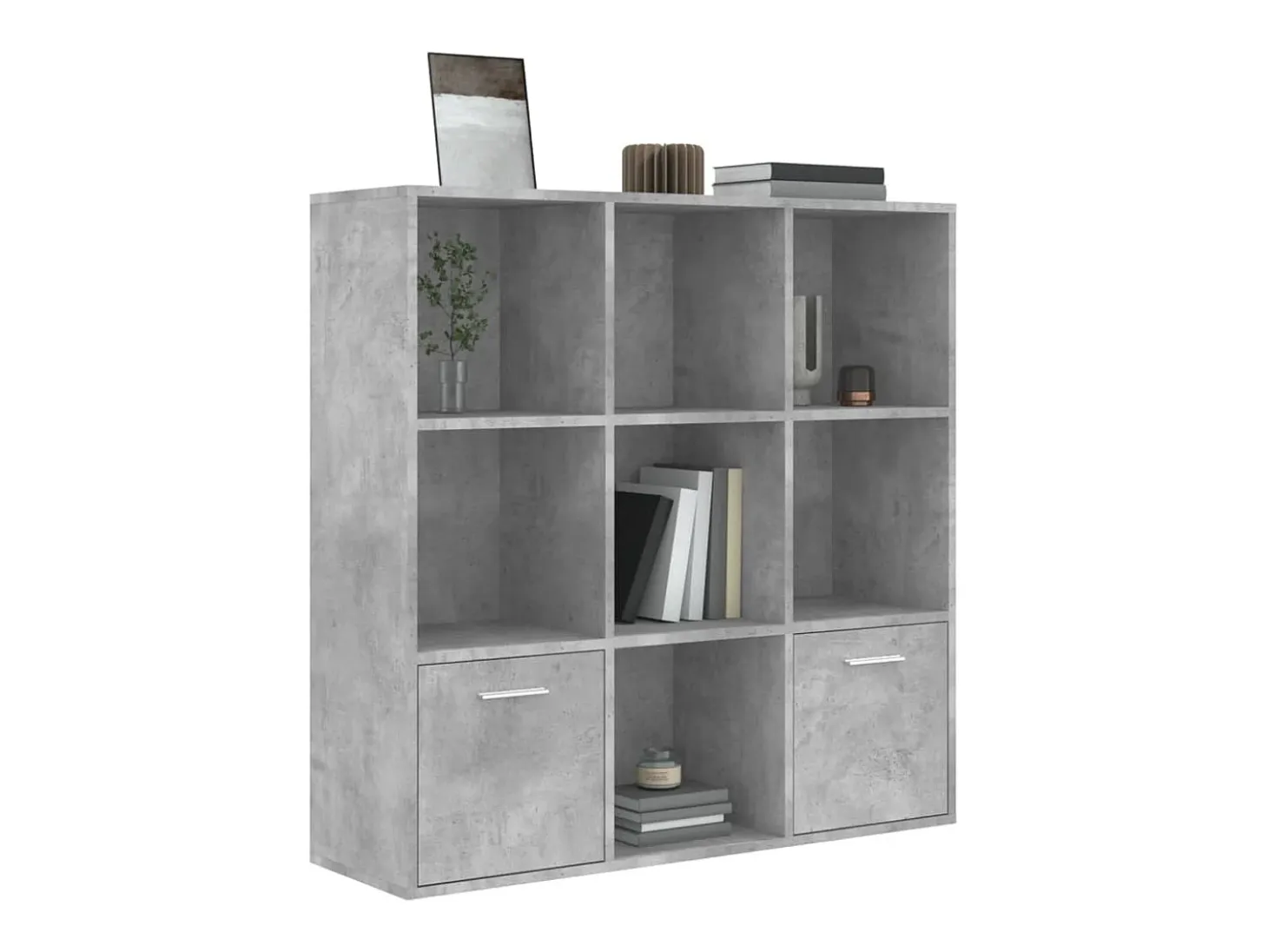 Estantería madera contrachapada gris hormigón 98x30x98 cm