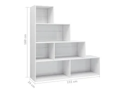Estantería madera contrachapada blanco brillante 155x24x160cm
