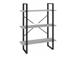 Estantería madera contrachapada gris Sonoma 80x30x105 cm