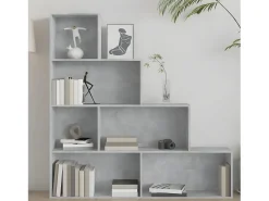 Estantería madera contrachapada gris hormigón 155x24x160cm