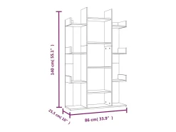 Estantería madera contrachapada gris Sonoma 86x25,5x140 cm