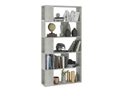 Estantería madera contrachapada gris hormigón 80x24x159cm