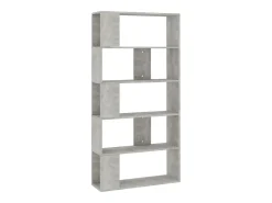 Estantería madera contrachapada gris hormigón 80x24x159cm