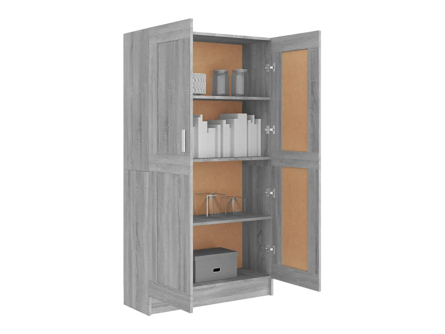 Estantería madera contrachapada gris Sonoma 82,5x30,5x150 cm