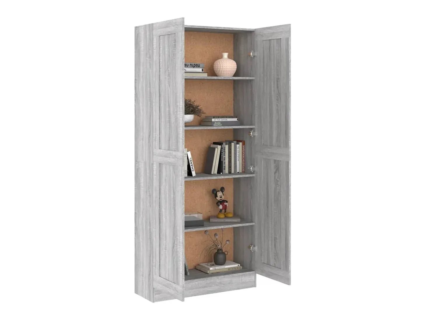 Estantería madera contrachapada gris Sonoma 82,5x30,5x185,5 cm