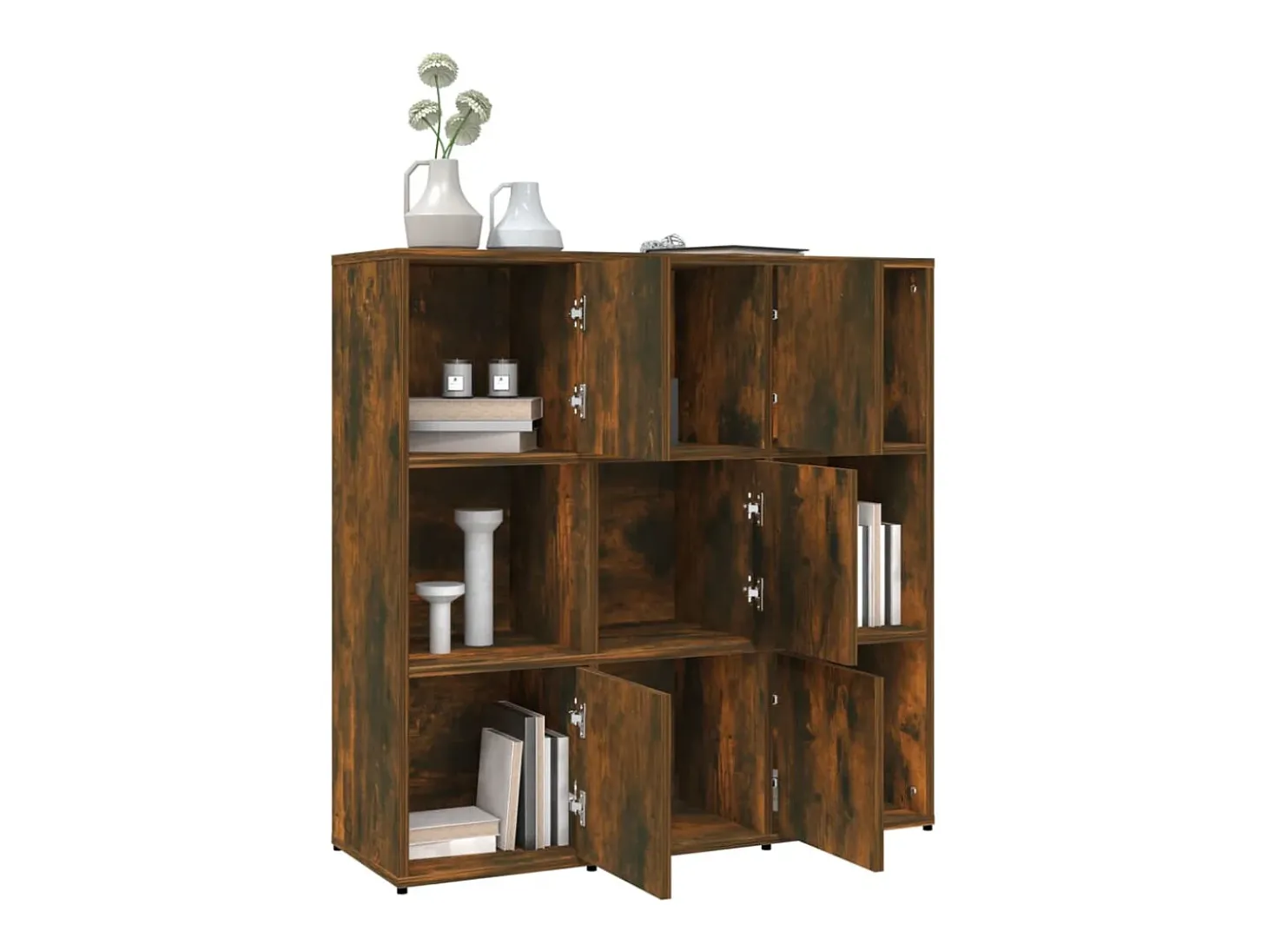 Estantería madera contrachapada color roble ahumado 90x30x90 cm