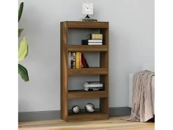 Estantería madera contrachapada marrón roble 60x30x135 cm
