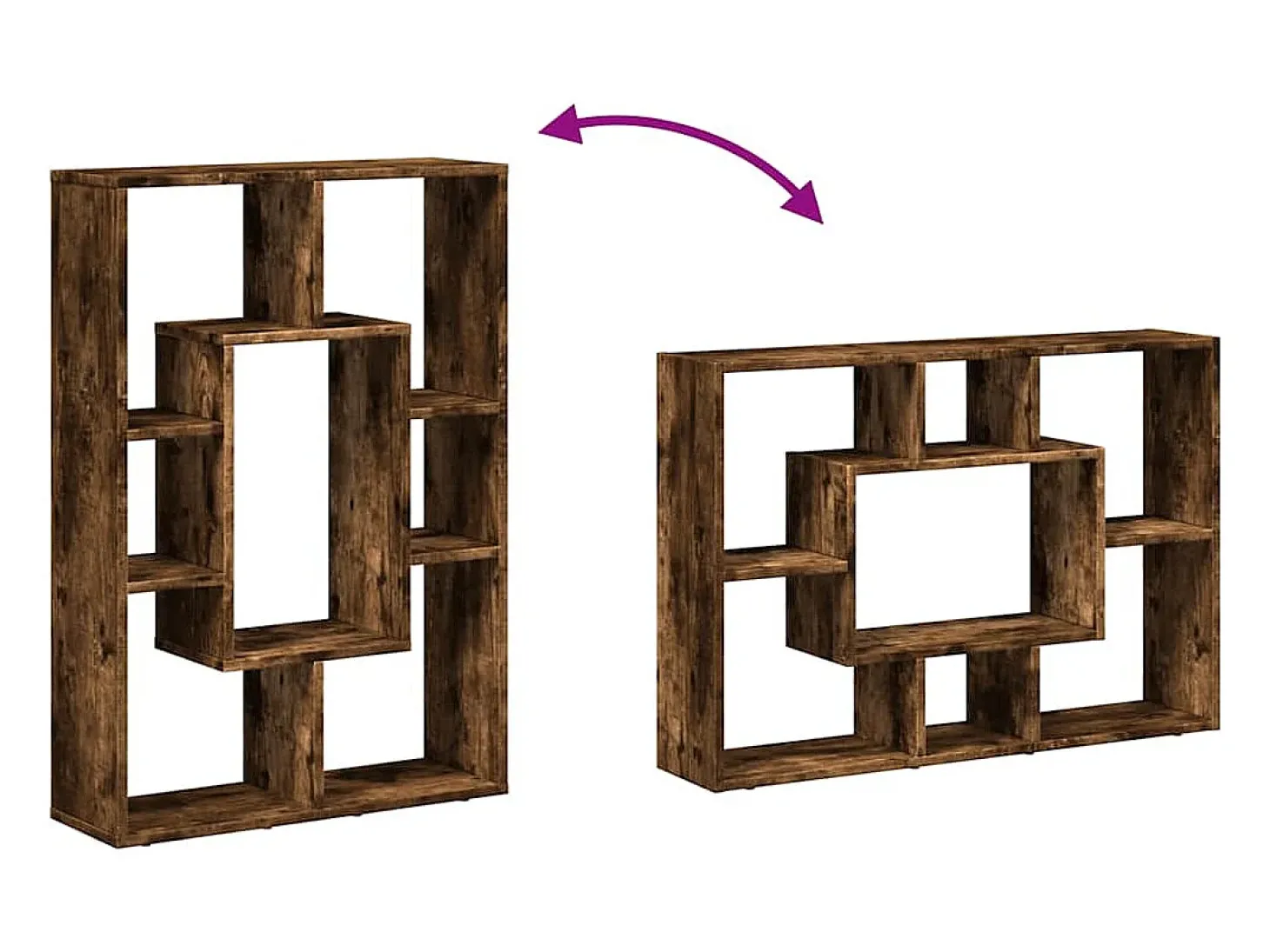 Estantería madera de ingeniería roble ahumado 63x20x90 cm