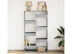 Estantería madera de ingeniería gris hormigón 100x33x175 cm