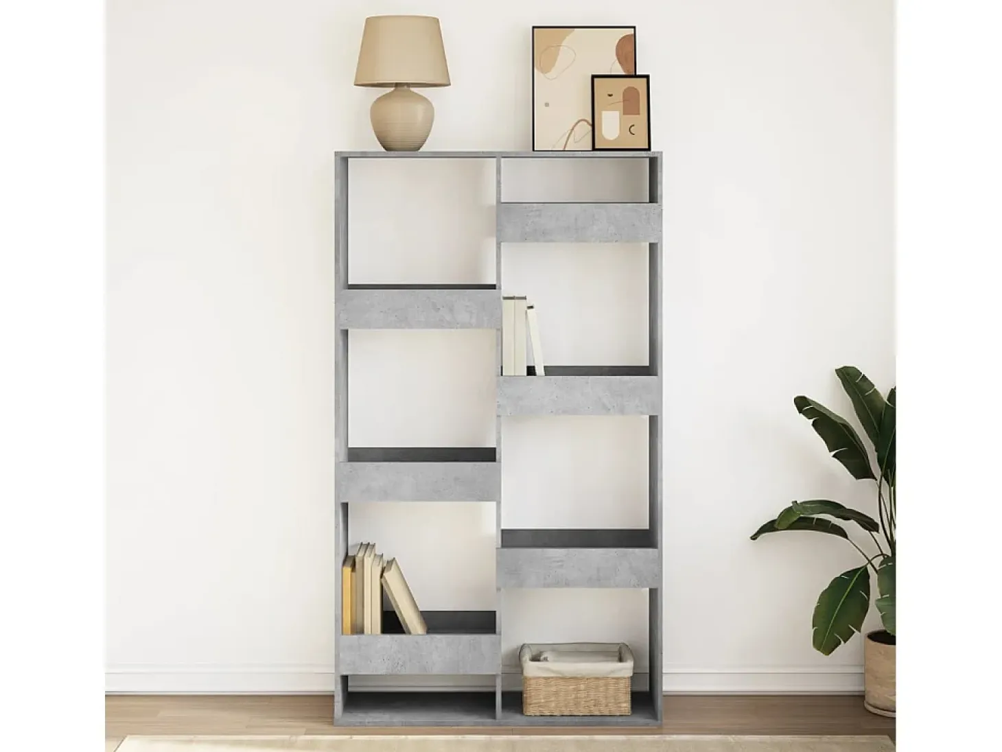 Estantería madera de ingeniería gris hormigón 100x33x175 cm