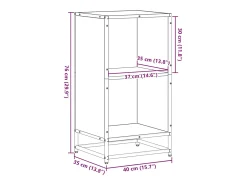 Estantería madera de ingeniería color marrón roble 40x35x76 cm