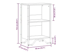 Estantería madera de ingeniería negro 50x31x74,5 cm