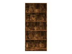 Estantería madera de ingeniería roble ahumado 80x24x176 cm