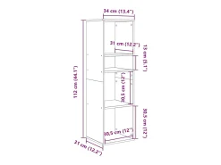Estantería madera de ingeniería envejecida 34x31x112 cm