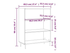 Estantería madera de ingeniería gris Sonoma 69,5x32,5x90 cm