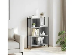 Estantería madera de ingeniería gris Sonoma 72x28x109 cm