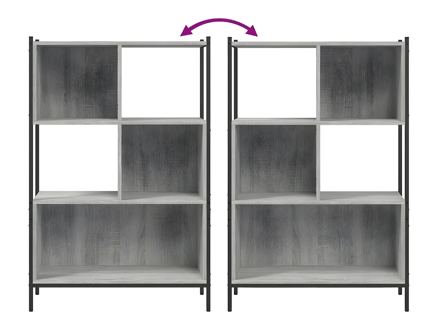 Estantería madera de ingeniería gris Sonoma 72x28x109 cm
