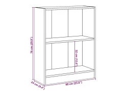 Estantería madera de ingeniería gris hormigón 60x24x76 cm
