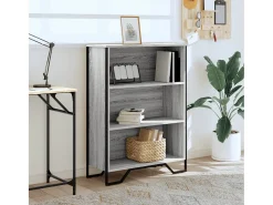 Estantería madera de ingeniería gris Sonoma 80x31x106 cm