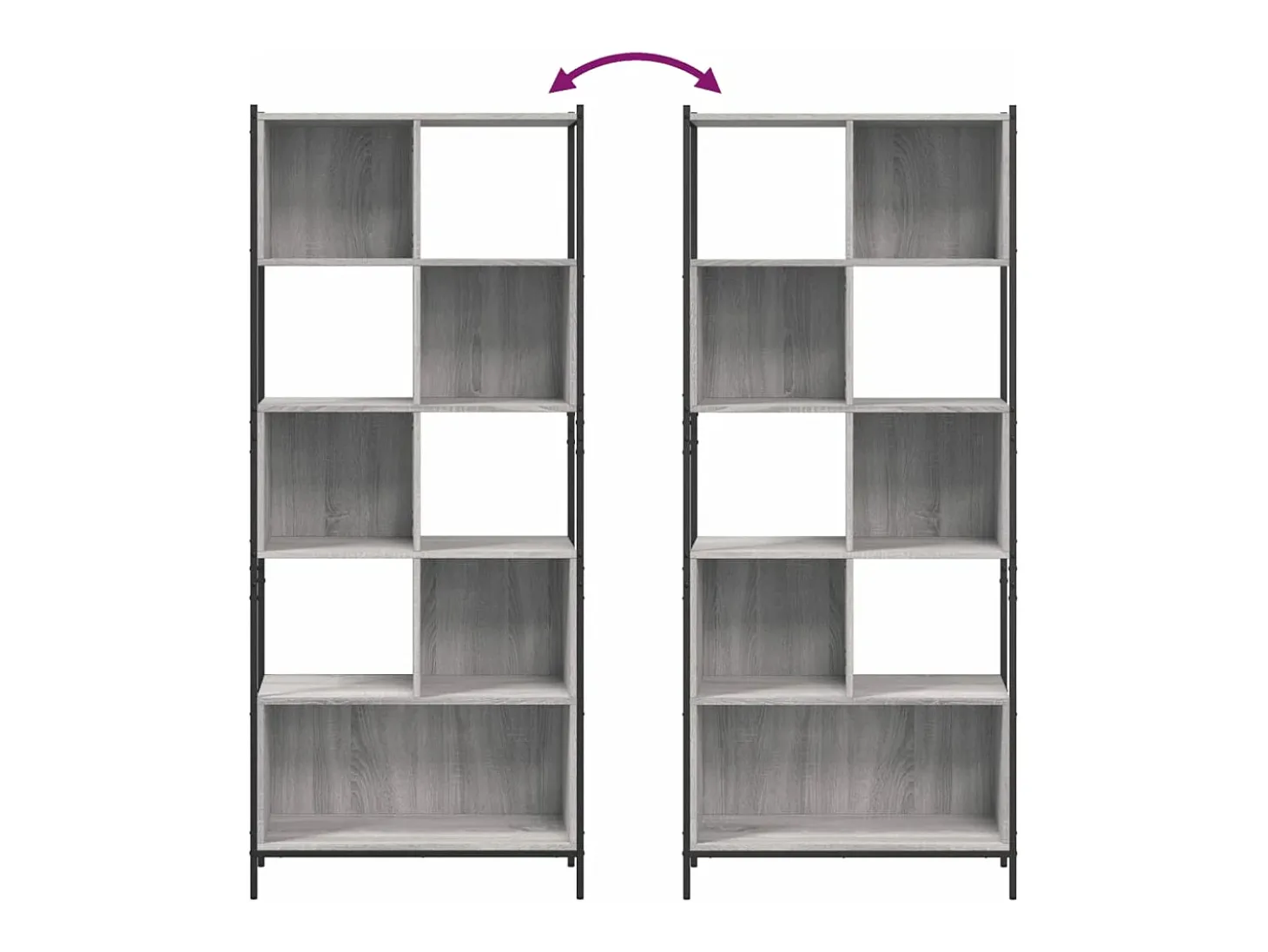 Estantería madera de ingeniería gris Sonoma 72x28x172 cm