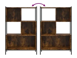 Estantería madera de ingeniería roble ahumado 72x28x109 cm