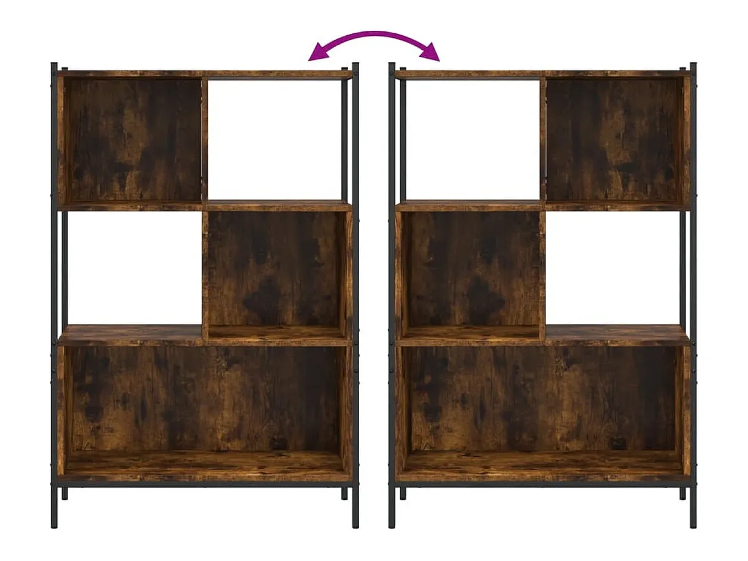 Estantería madera de ingeniería roble ahumado 72x28x109 cm