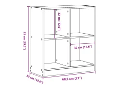 Estantería madera de ingeniería roble Sonoma 68,5x32x75 cm