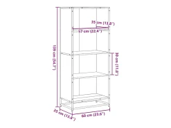 Estantería madera de ingeniería roble ahumado 60x35x139 cm