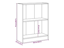 Estantería madera de ingeniería roble ahumado 60x24x76 cm