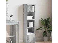 Estantería madera de ingeniería gris sonoma 31x24x127 cm