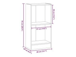 Estantería madera de ingeniería marrón roble 40x24x76 cm