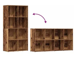 Estantería madera de ingeniería envejecida 66x30x130 cm
