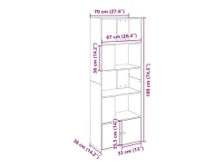 Estantería madera de ingeniería roble ahumado 70x36x189 cm