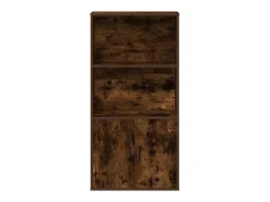 Estantería madera de ingeniería roble ahumado 60x24x120 cm