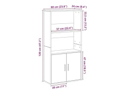Estantería madera de ingeniería roble ahumado 60x24x120 cm