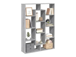 Estantería madera de ingeniería gris Sonoma 102x29x143 cm