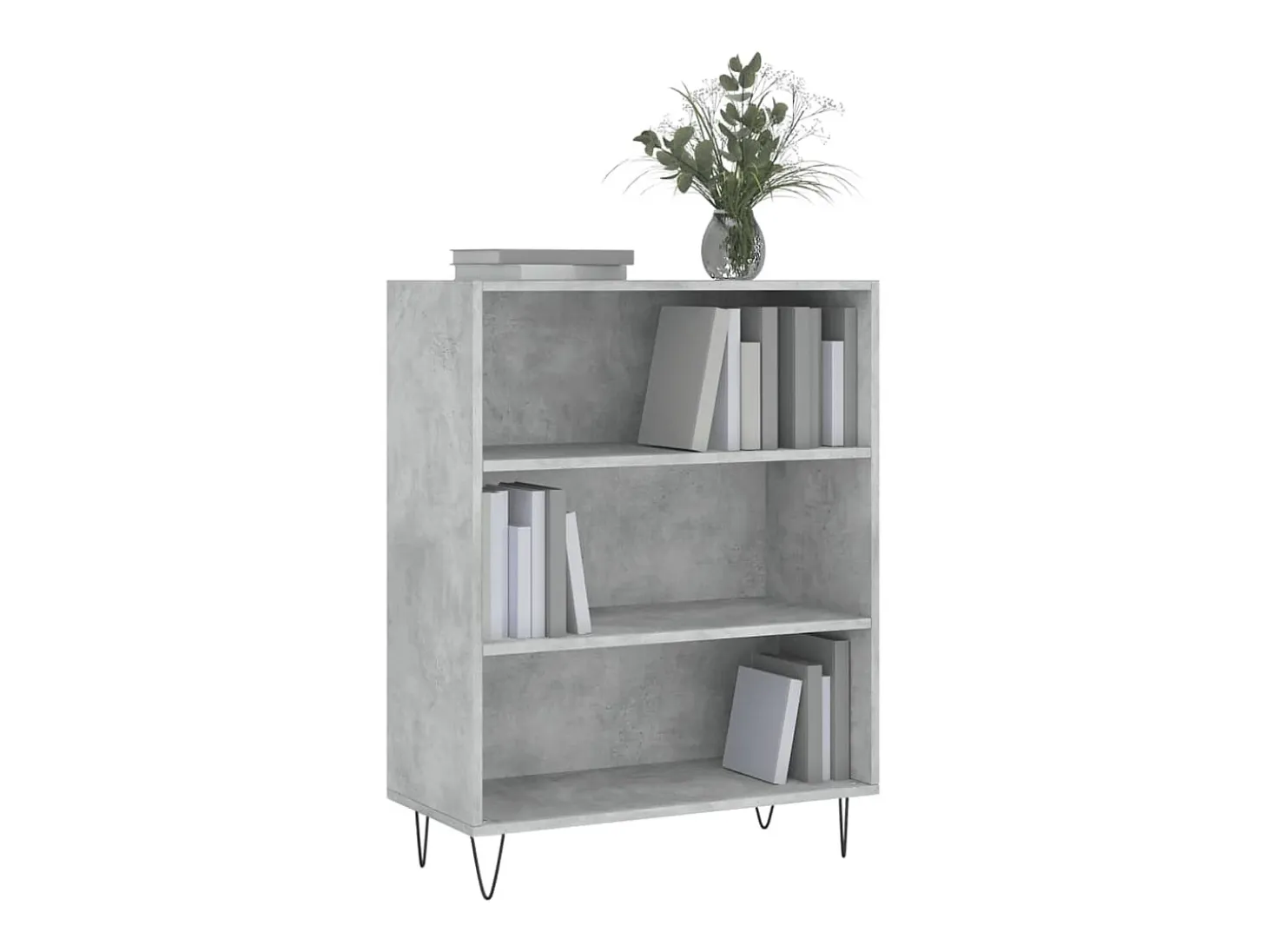 Estantería madera de ingeniería gris hormigón 69,5x32,5x90 cm