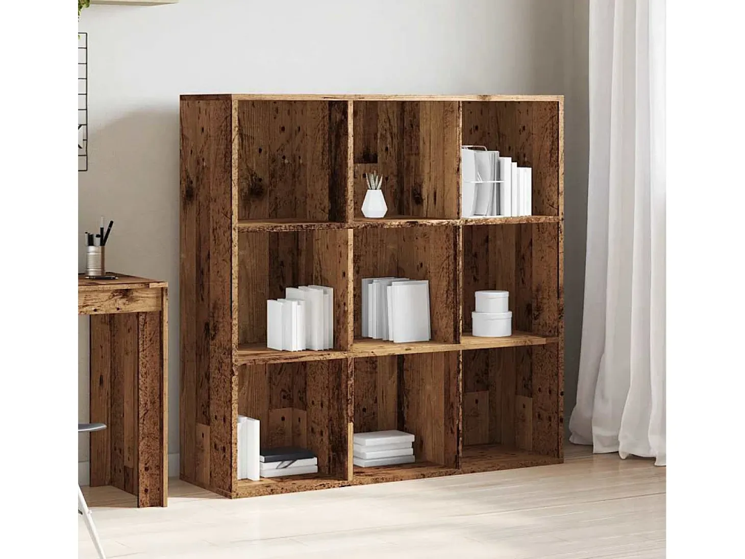 Estantería madera envejecida 98x29x97,5 cm